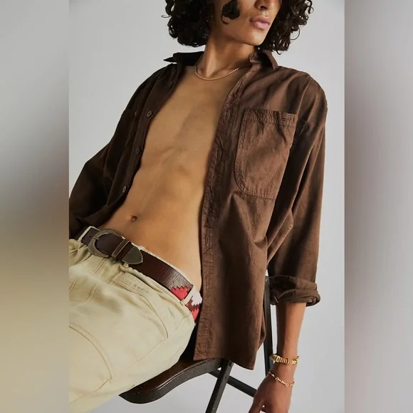 Free People Pink and Red Embroidered Western Belt - Picture 2 of 4